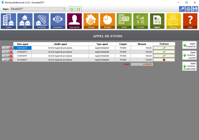 appel des loyers à envoyer au copropriétaires